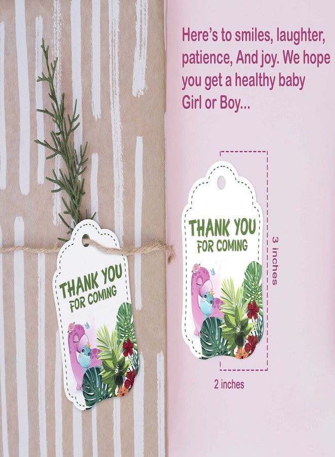 Inkdotpot Baby Shower Thank You Tags - Paper Gift Hang Tags, Dinosaur Theme, Baby Shower Party Collection - Pack of 50 - Image 2